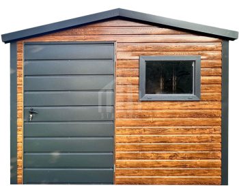 Schowek - domek ogrodowy 2,5x2,5m - drzwi - okno - jasny orzech - drewnopodobny - dach dwuspadowy SO148