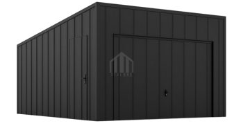 Garaż blaszany 3,5x5m - brama uchylna - drzwi - blacha Na Rąbek - dach spad w tył  SO163