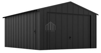 Garaż blaszany 4x5m - brama uchylna - drzwi - blacha Na Rąbek - dach dwuspadowy  SO164