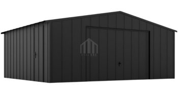 Garaż blaszany 6x6 - brama uchylna - drzwi - blacha Na Rąbek - dach dwuspadowy SO165