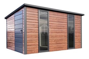 Schowek - domek ogrodowy 3x2 m - drzwi - 2 x okno - drewnopodobny - dach spad w tył SO177