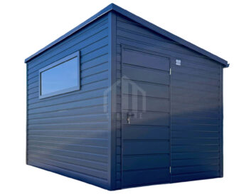 Schowek - domek ogrodowy 2x3 m - drzwi - okno - antracyt - rynny - dach spad w bok SO216